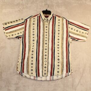 Gant Salty Dog Mens Short Sleeve Button Down Shirt Size M Imperial Poplon Stripe